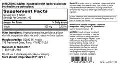 Packaging of Klaire Labs SFI Niacin-SR bottle