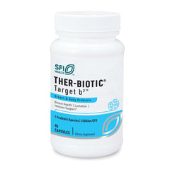 Front of Klaire Labs SFI Health Ther-Biotic Target B2 bottle with 90 capsules