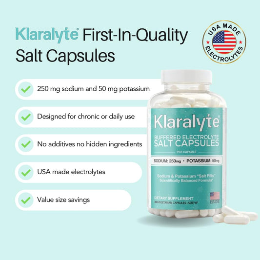 Klaralyte bottle back label detailing ingredients and certifications