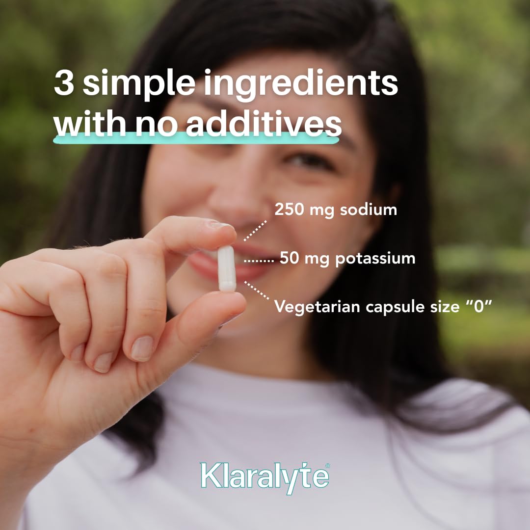 Close-up of Klaralyte capsules in a hand