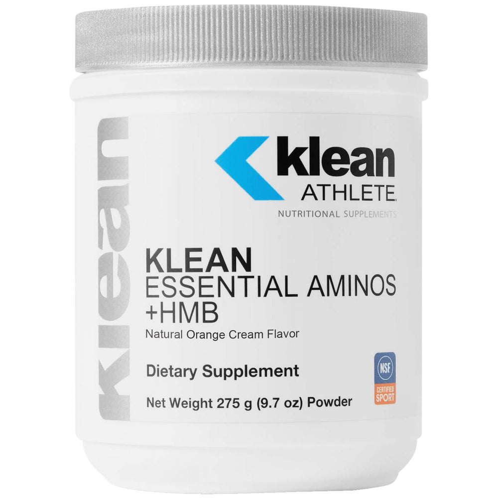 Klean Athlete Klean Essential Aminos + HMB orange cream bottle front for lean muscle support