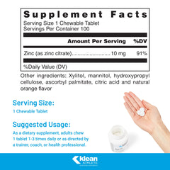 Athlete taking a Klean ZINC chewable tablet
