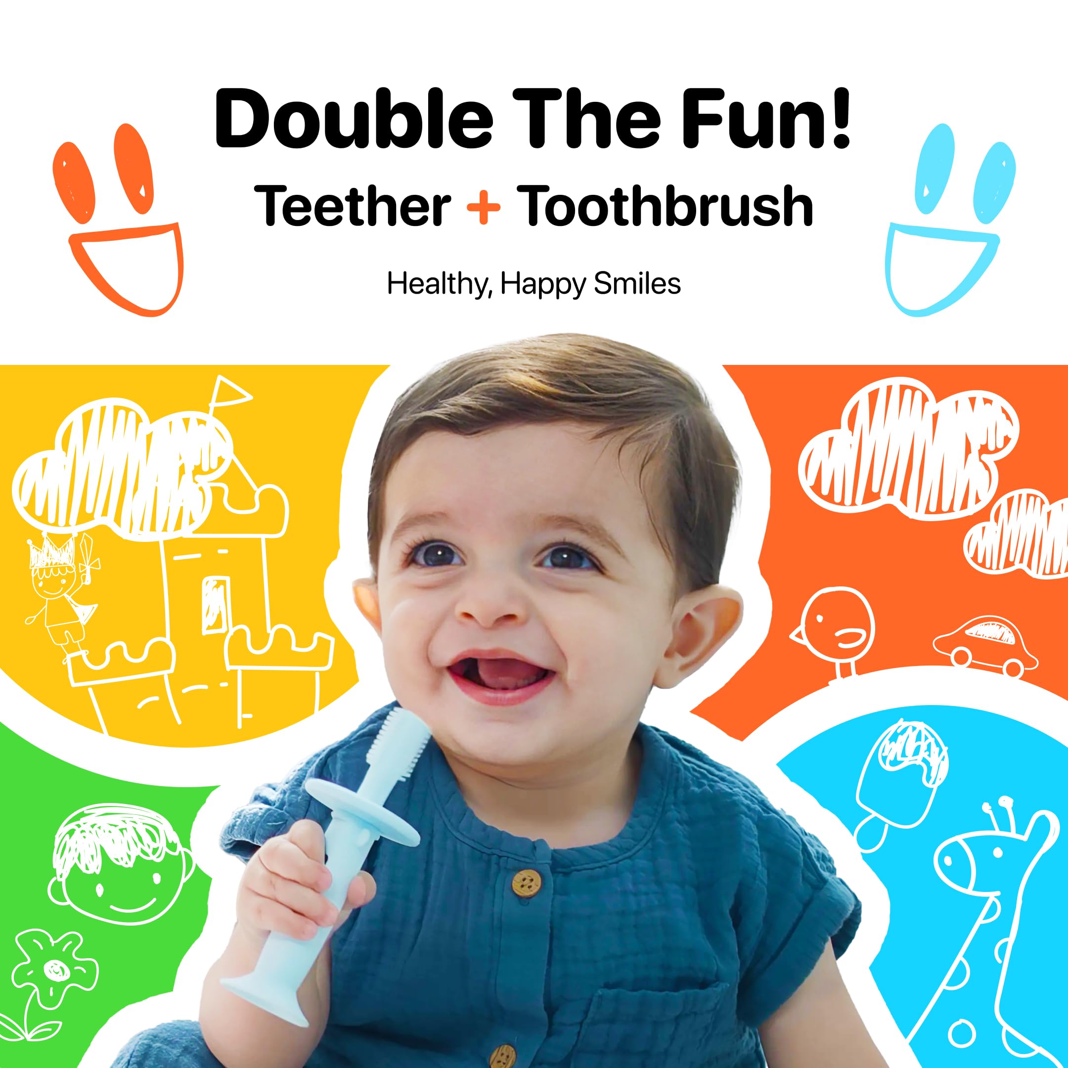 BPA-free silicone material used in KLOUDYS teether and toothbrush