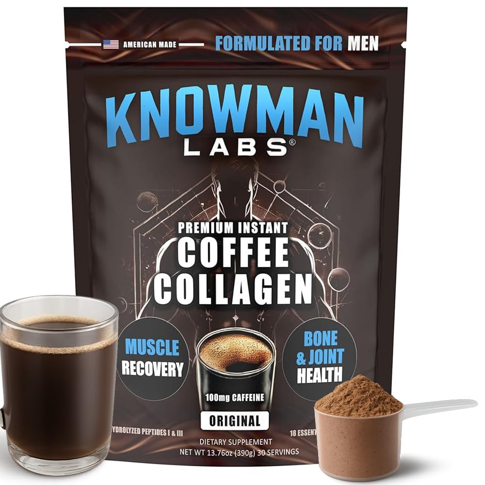 Knowman Labs Premium Collagen for Men coffee infusion packaging