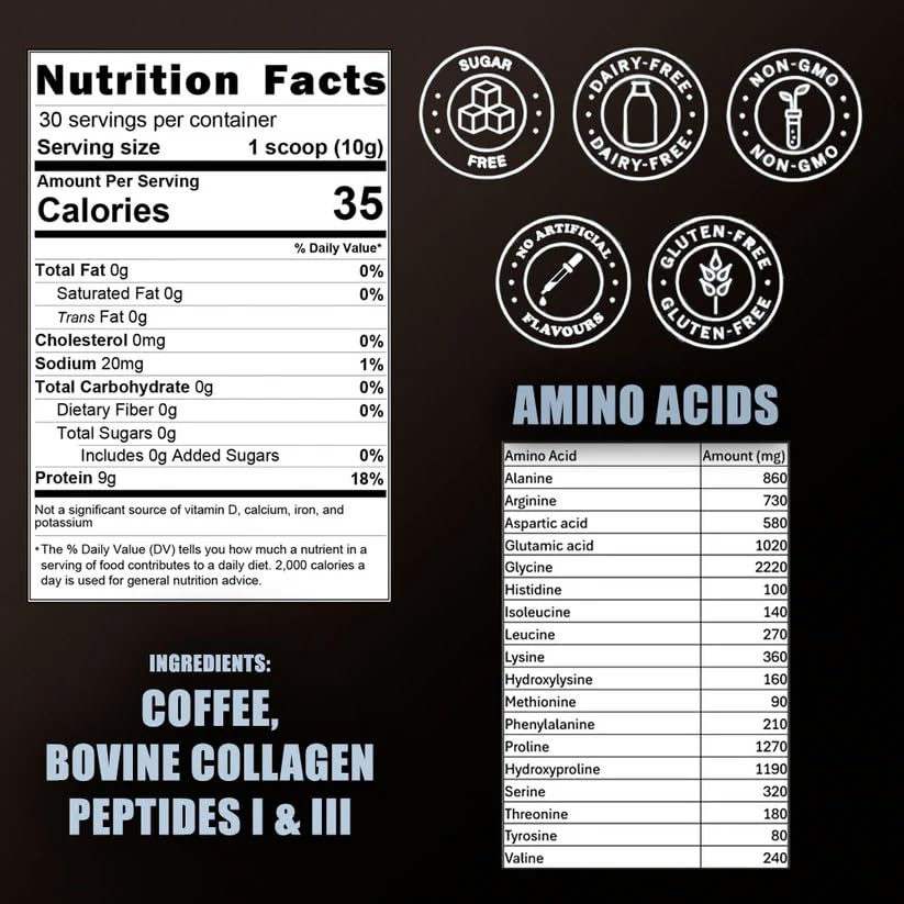 Close-up of collagen powder with low molecular weight for bioavailability