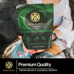 Koa Kava Noble waka powder close-up shows texture and quality