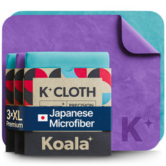 Hero image of Koala lens cleaning cloth pack3 in blue and purple