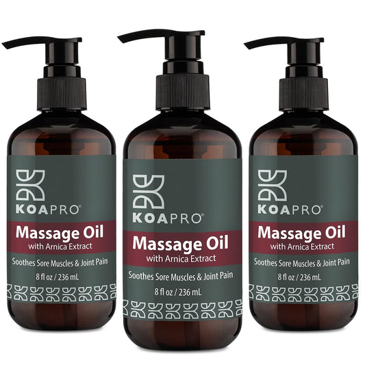 KOAPRO Arnica Sore Muscle Massage Oil 3-pack box set