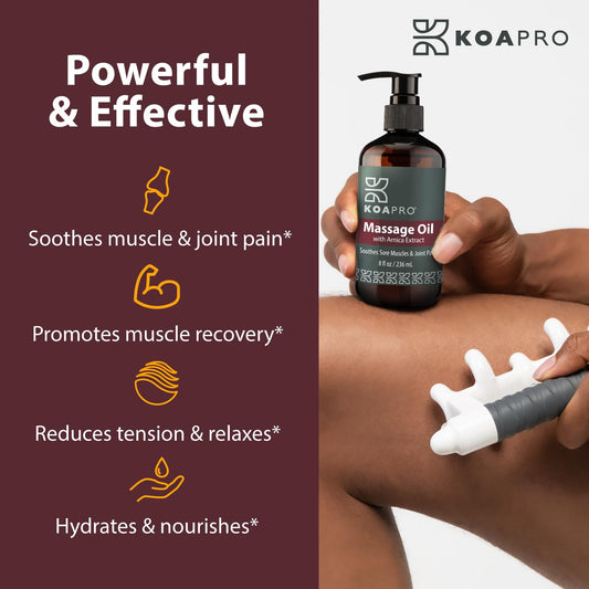 KOAPRO Arnica Sore Muscle Massage Oil 3-pack display