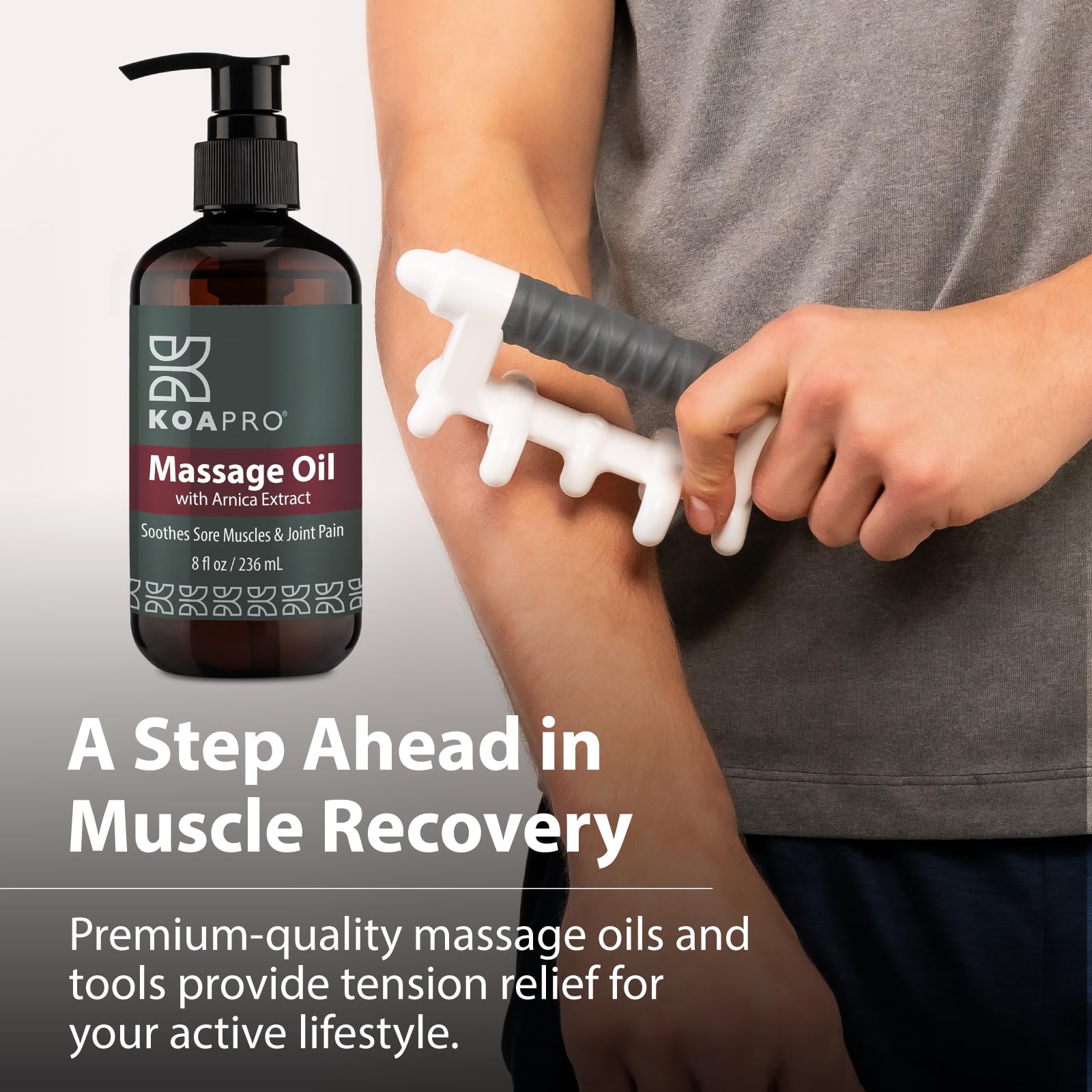 Massaging oil providing skin hydration and softness