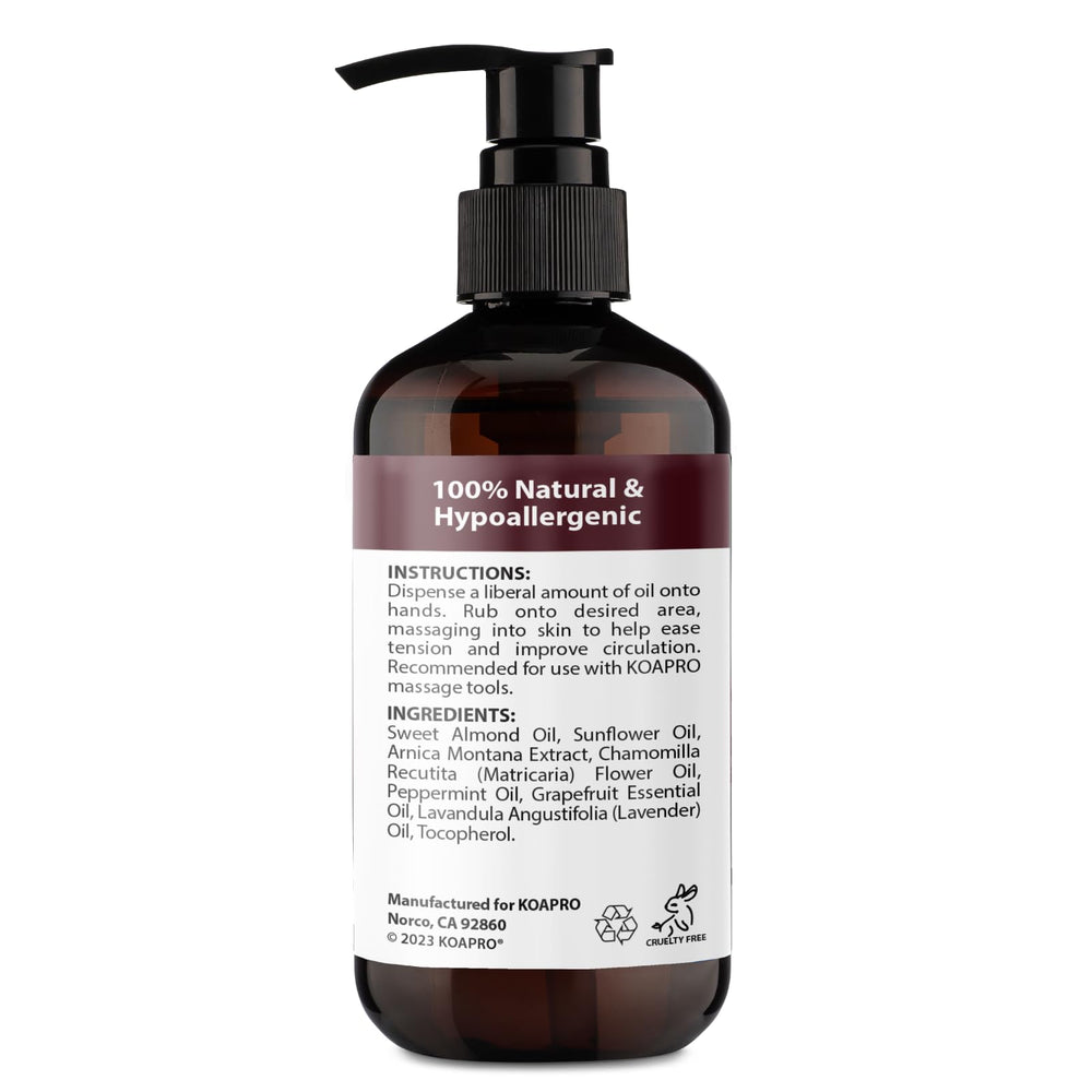 Vegan, GMP-certified KOAPro massage oil