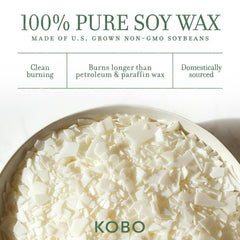 Close-up of KOBO Catalan Calendula candle in plantable packaging