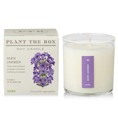 Front view of KOBO Heath Lavender Candle in 9oz tin