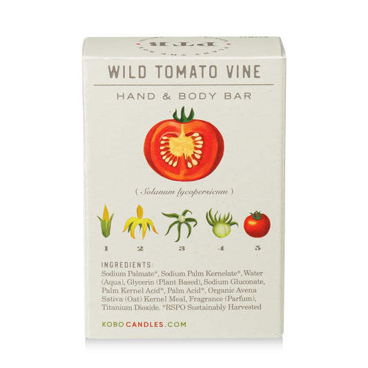 Close-up of KOBO Wild Tomato Vine soap surface