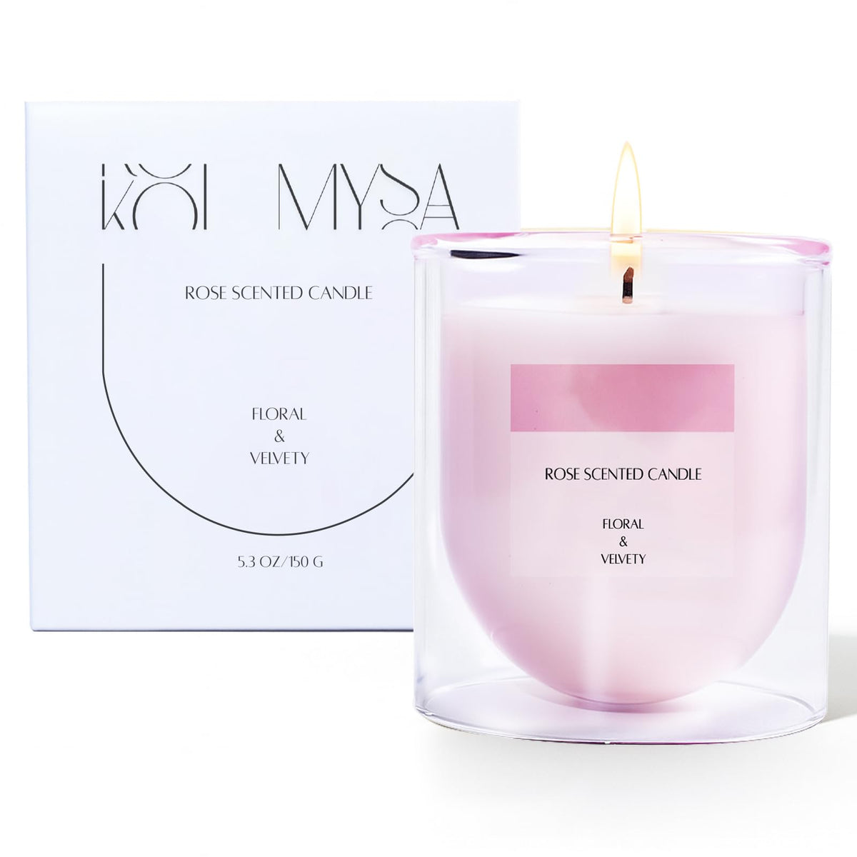 KOIMYSA Rose Scented Candle rose petal close-up for romantic ambiance