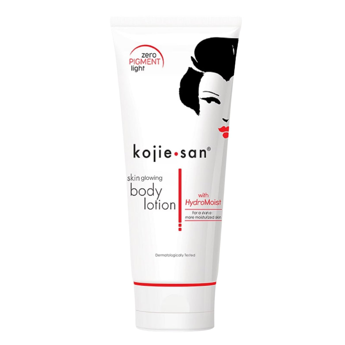 Kojie San Body Lotion with rosehip and shea butter nourishes skin for a healthy glow.