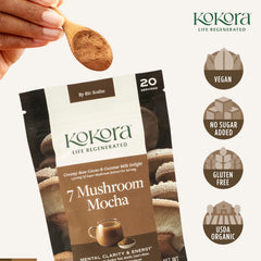 Organic ginger root and monk fruit alongside Kokora powder