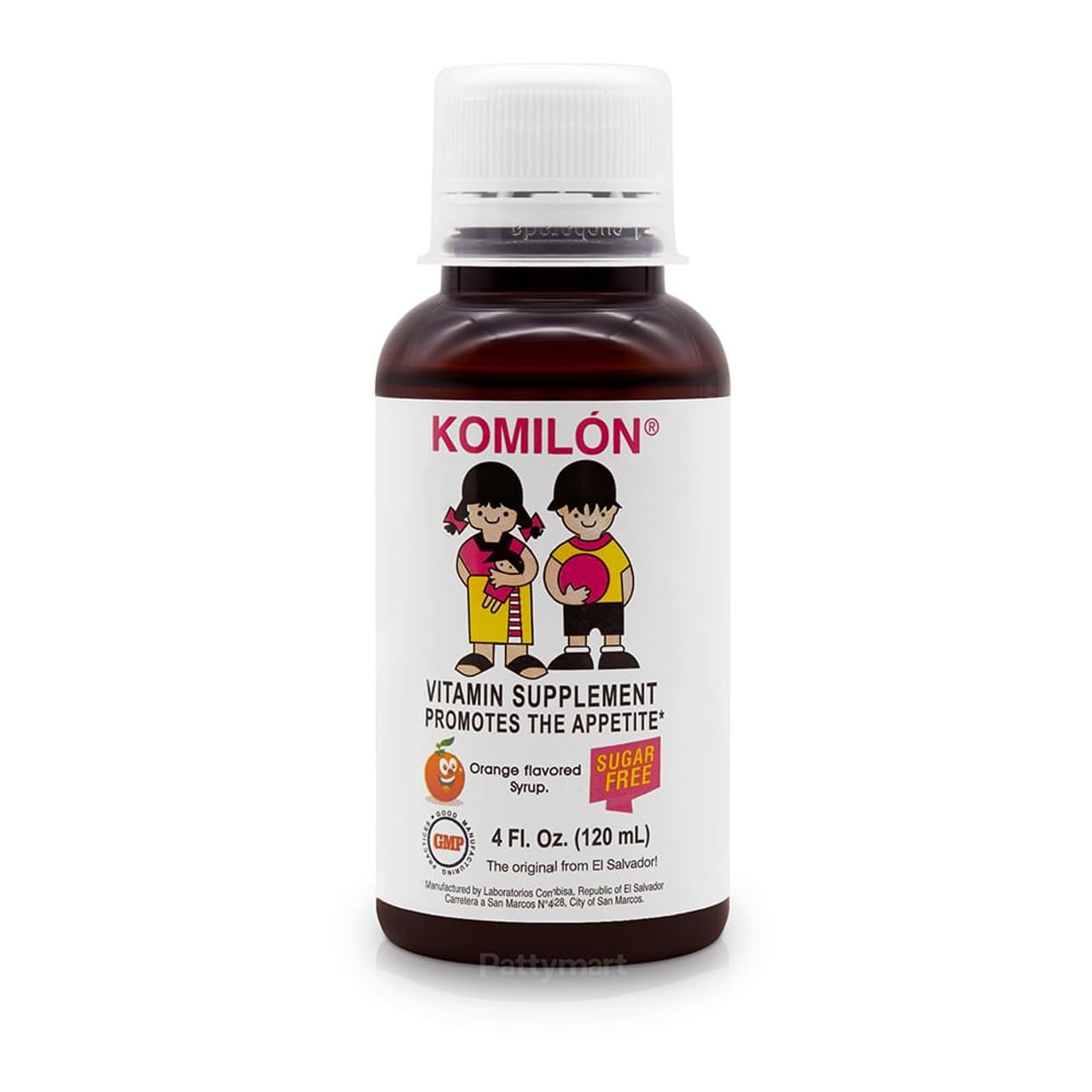 Komilón Syrup dietary supplement bottle, 4 oz