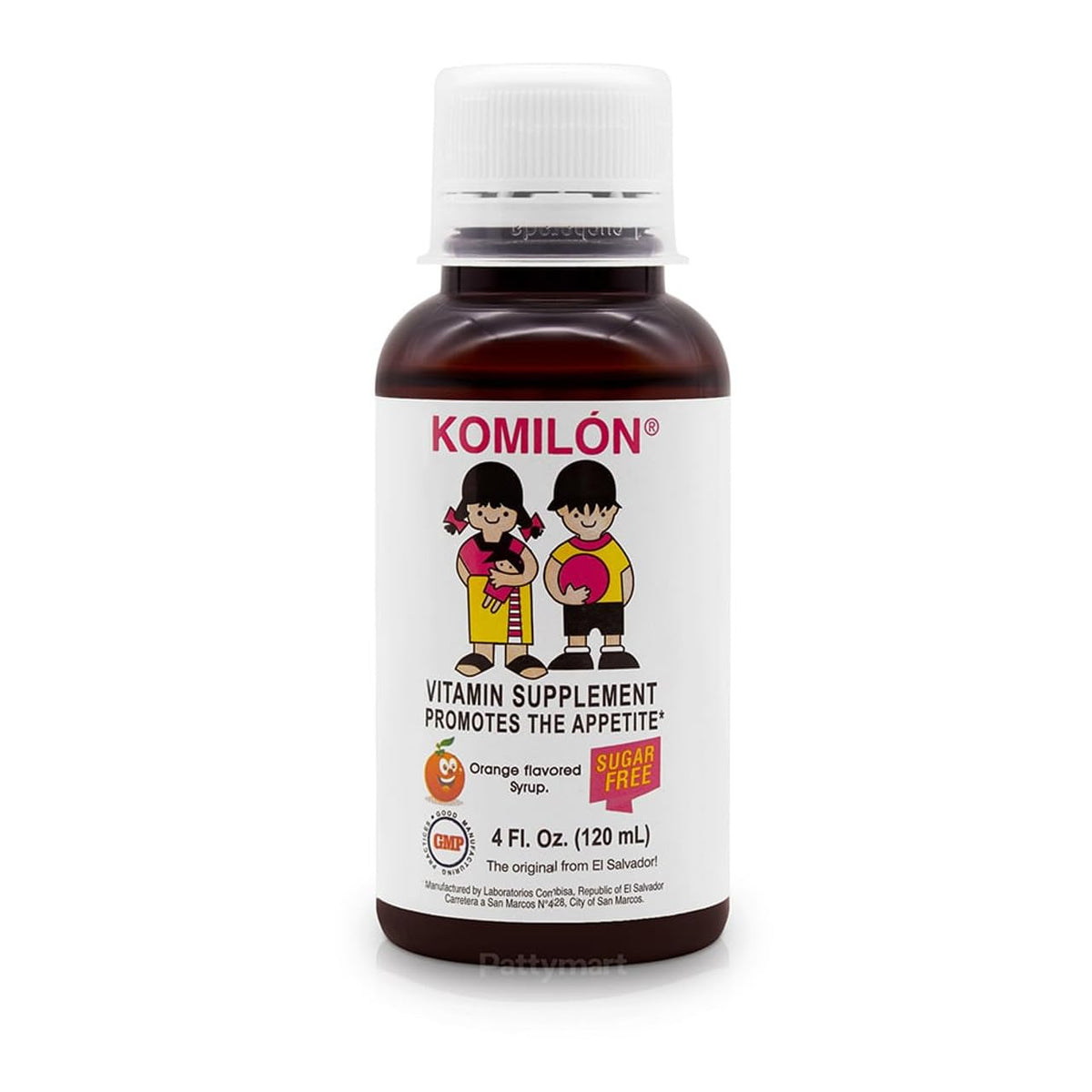 Komilón Syrup dietary supplement bottle, 4 oz