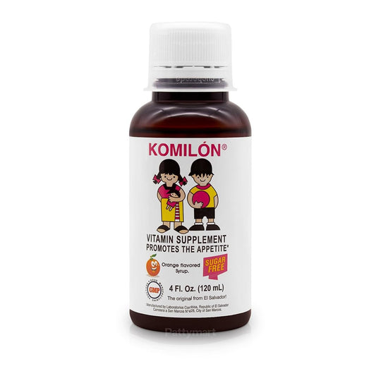 Komilón Syrup dietary supplement bottle, 4 oz