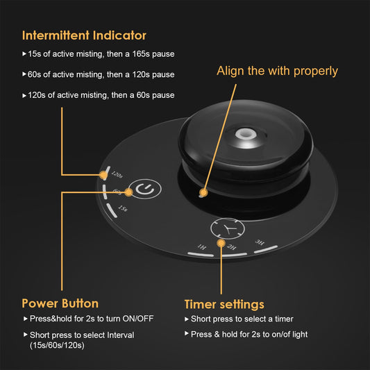 KONCHILE Waterless Diffuser Black side view