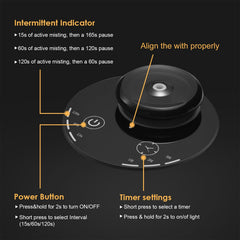 KONCHILE Waterless Diffuser Black side view
