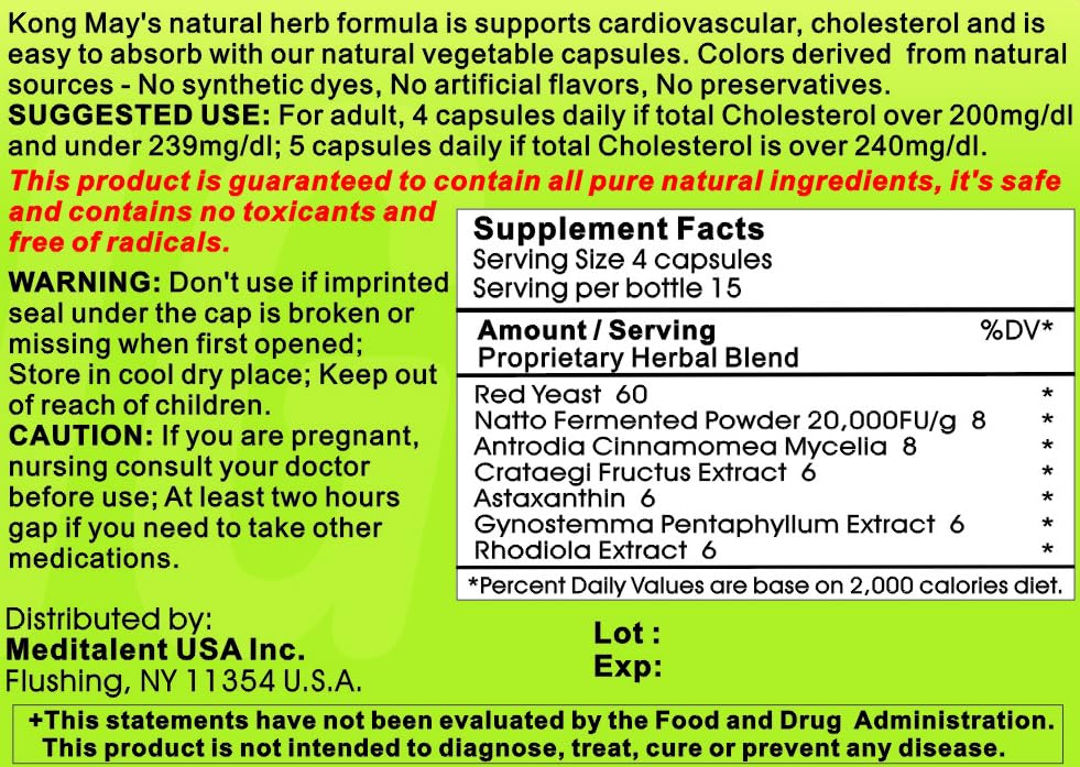 Herbal ingredients including Cordyceps, Hawthorn, and chitosan