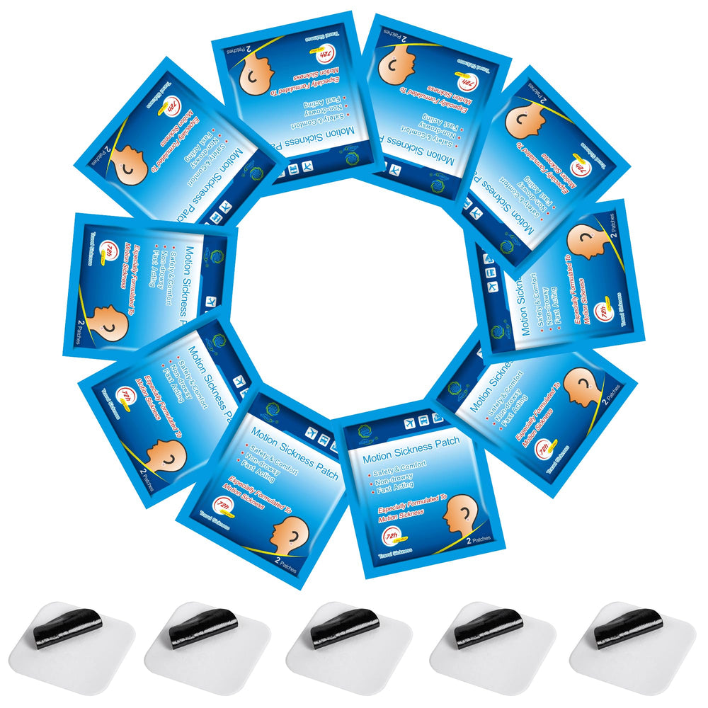 KONGDY motion sickness patches packaging shows travel-ready 60-count box.