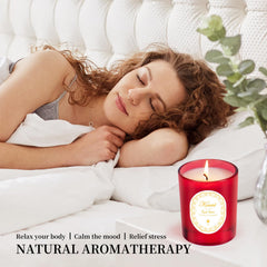 Single-wick candle with Red Rose label, 7 oz jar