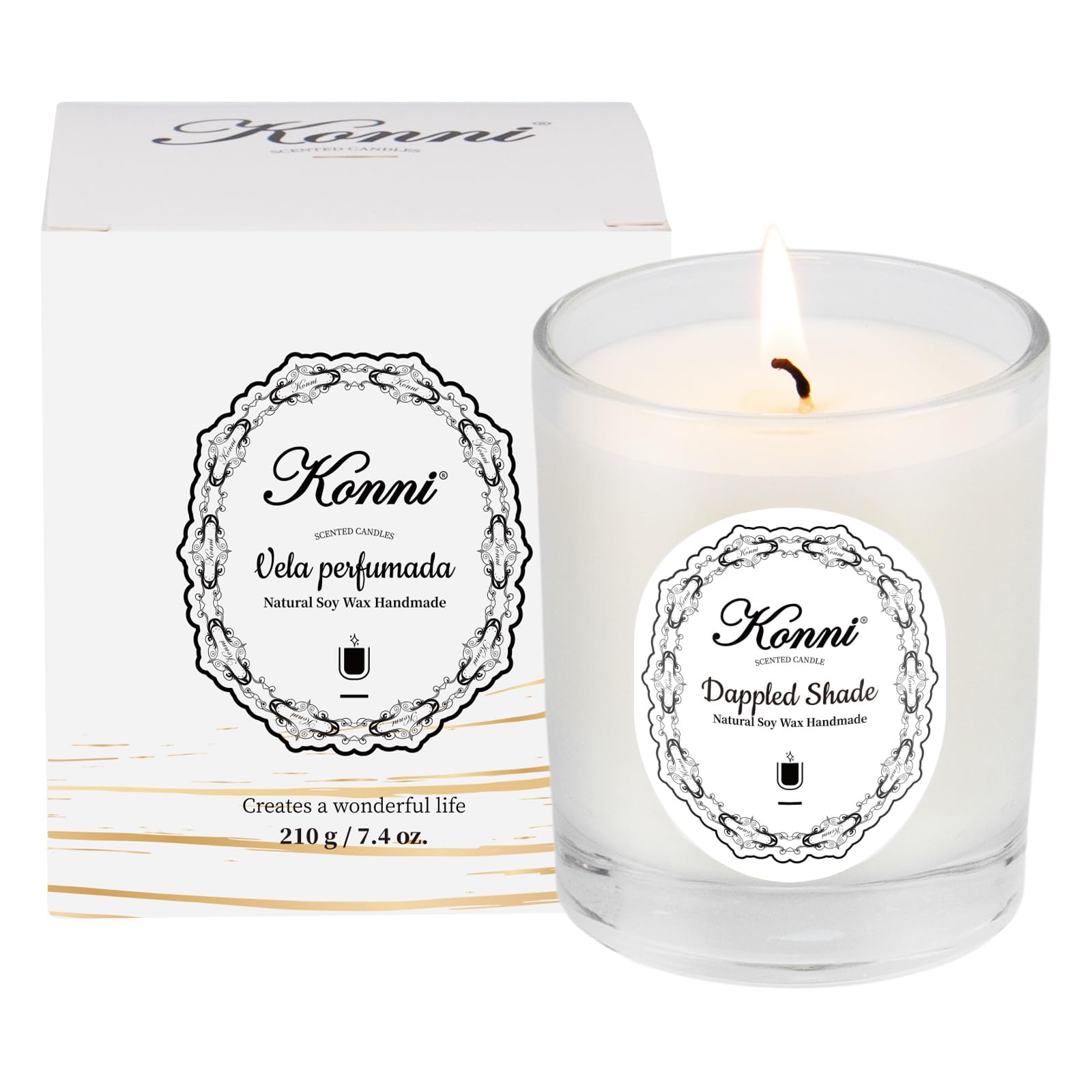 Elegant glass jar with gift box for KONNI Scented Candles