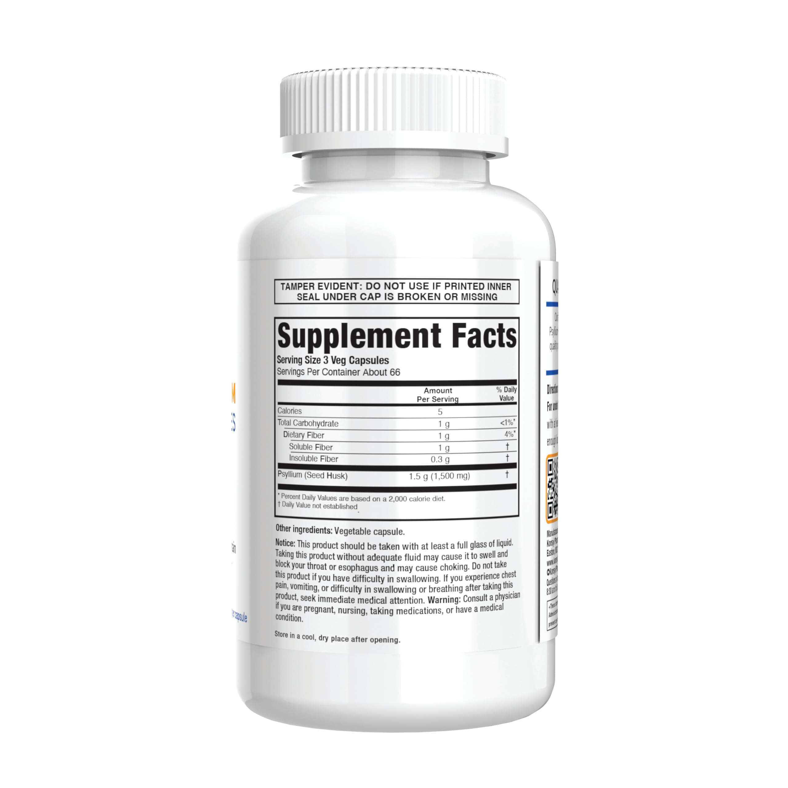 Pack of 2 Konsyl psyllium fiber capsules with 200 capsules total