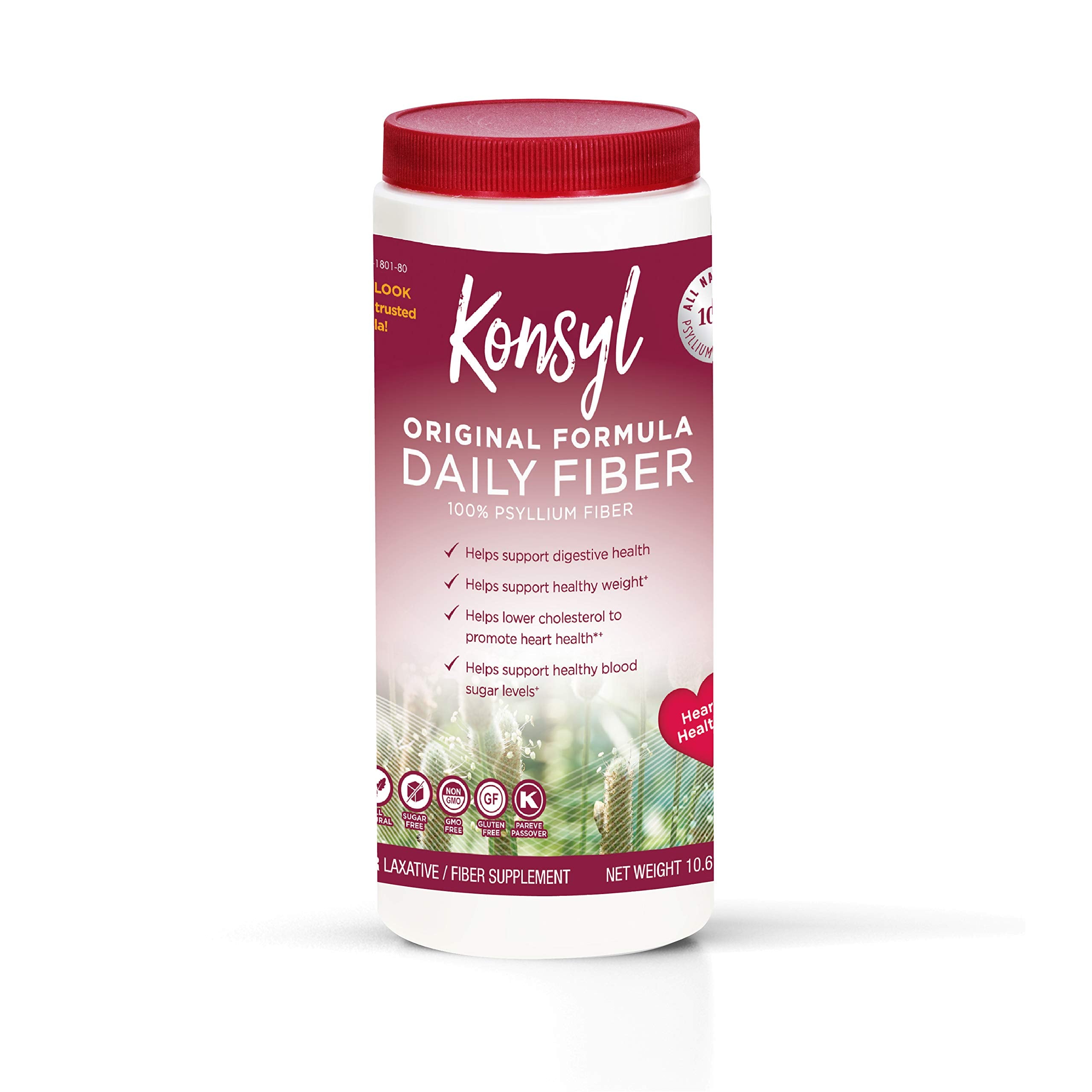 Packaging for KONSYL Pharmaceuticals Original Formula Psyllium Fiber 10.6 oz