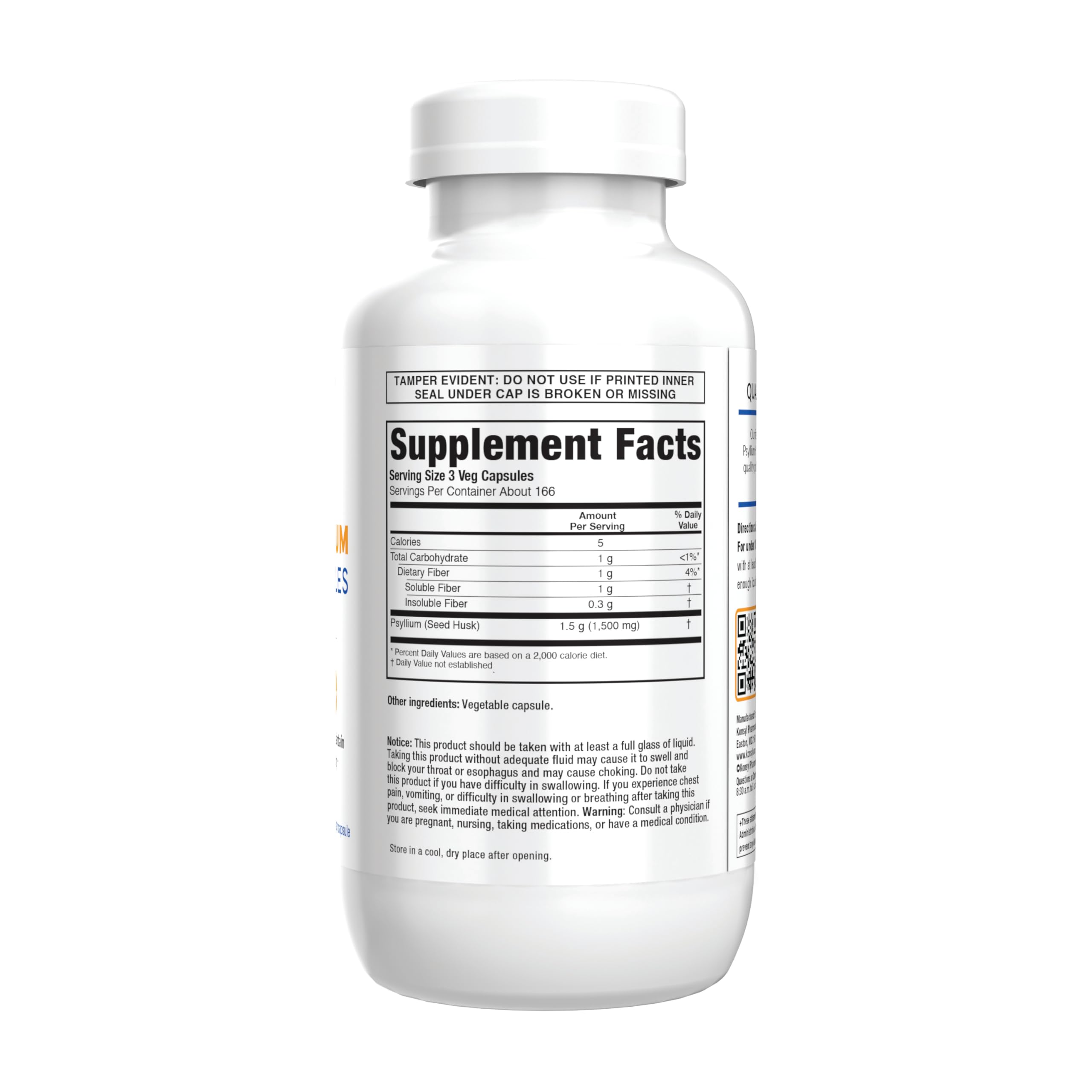 Konsyl Psyllium Capsules packaging and bottle
