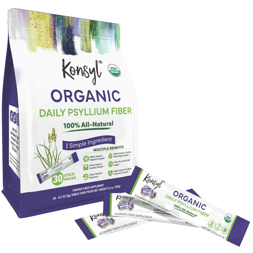 Konsyl Organic Daily Psyllium Fiber Stick Pack – front view