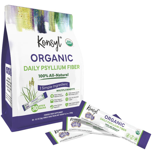 Konsyl Organic Daily Psyllium Fiber Stick Pack – front view