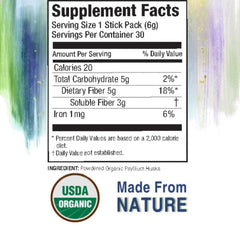 Single-serve psyllium husk powder in a stick pack