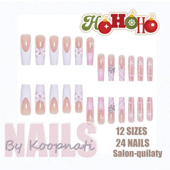 koopnati high-gloss Christmas nails designed for quick, reusable wear
