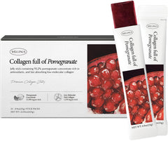Korean marine collagen jelly sticks in pomegranate flavor packaging
