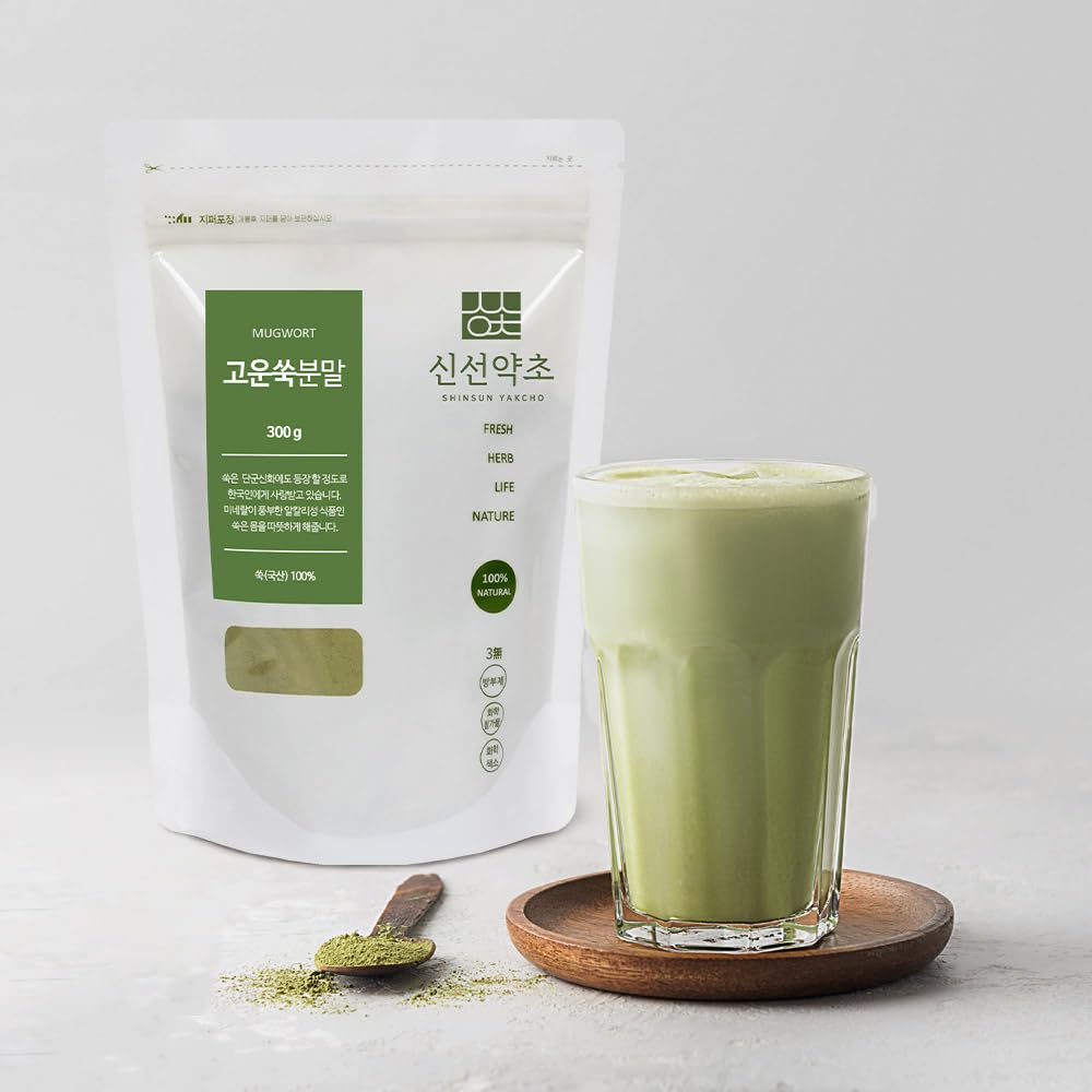 Product label showing mugwort powder details