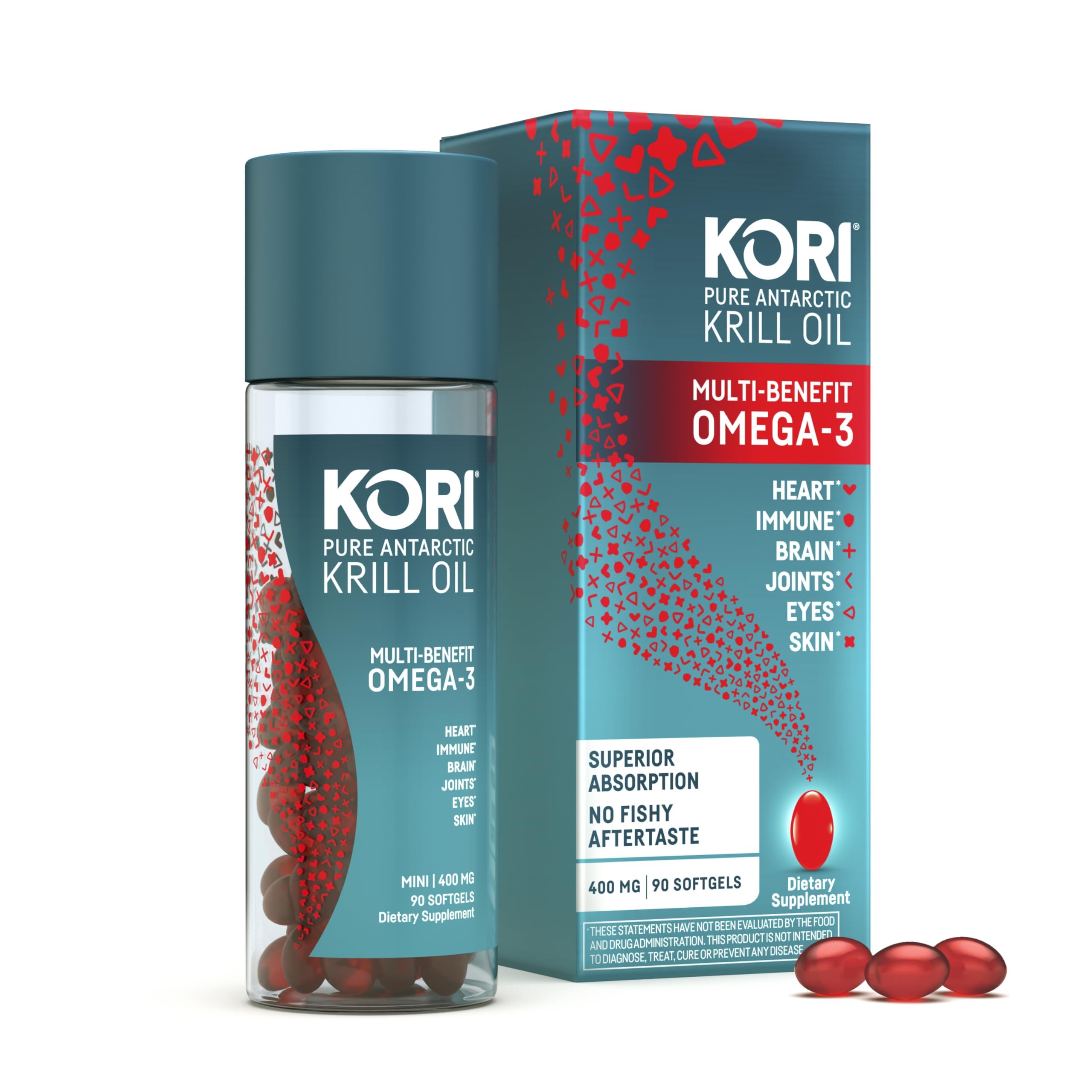 Kori Krill Oil Omega-3 Softgels 400 mg front view
