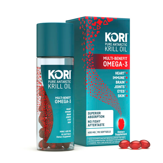 Kori Krill Oil Omega-3 Softgels 400 mg front view