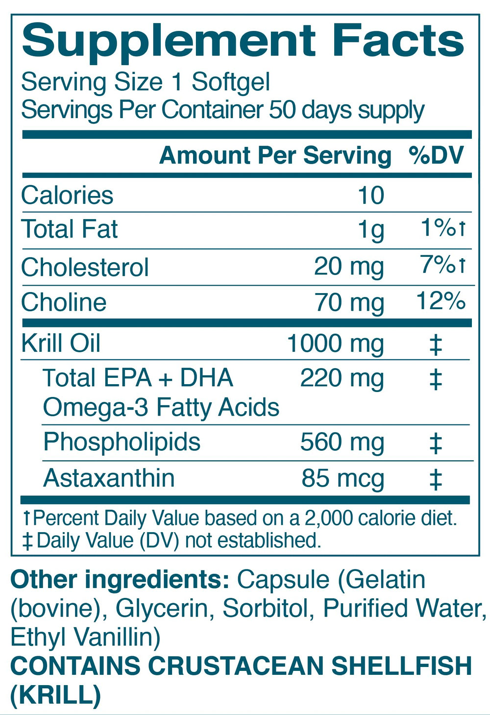 Kori Krill Omega 3 Excel 1000mg softgels bottle close-up label