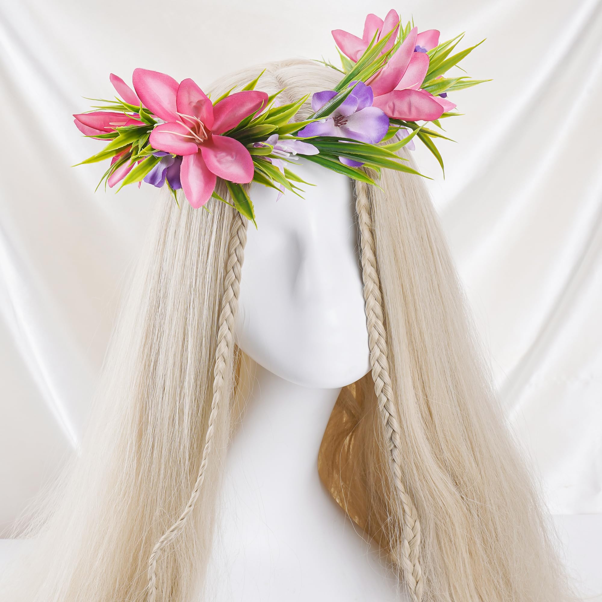KorViSHOW artificial Hawaiian headpiece with durable tropical styling.