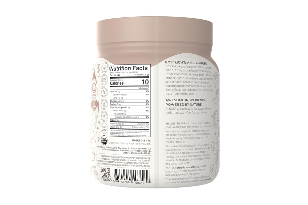 GMP and NSF lab testing certification for Lion's Mane powder