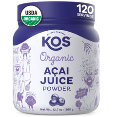 KOS Organic Acai Juice Powder container with label