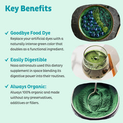 USDA Organic certification label on spirulina powder