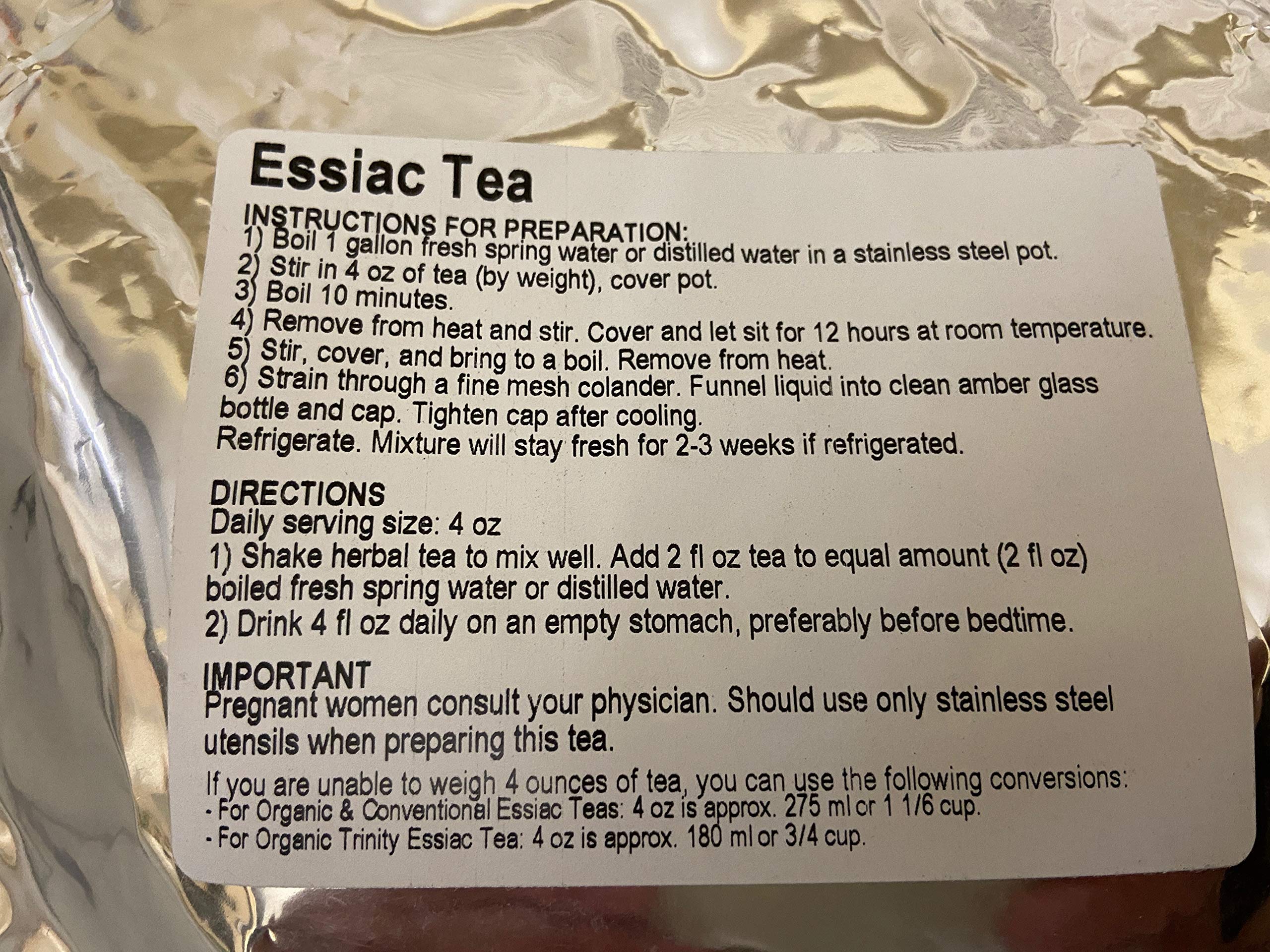 Kosher certified for Essiac Tea