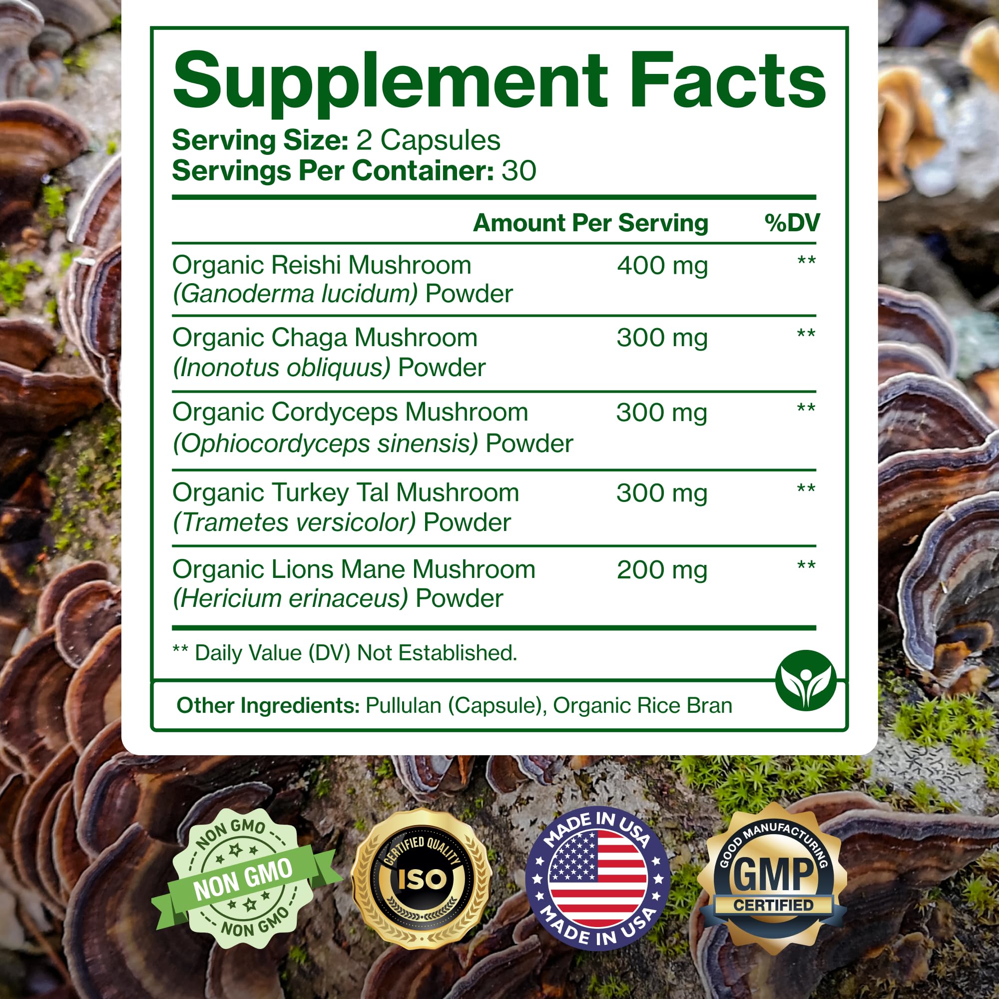 Kosher and Halal friendly mushroom capsules