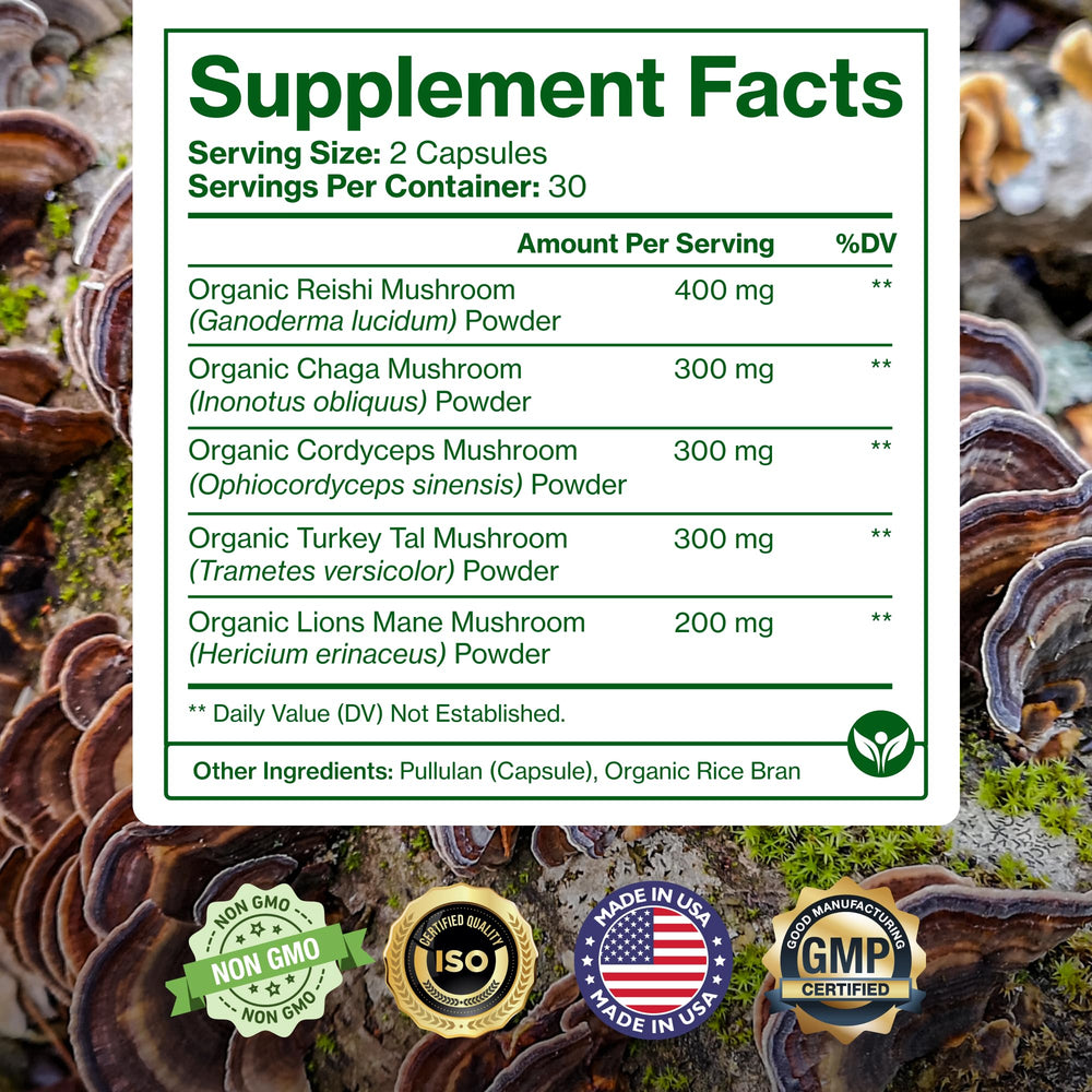 Kosher and Halal friendly mushroom capsules