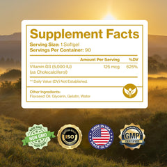 USA-made Pure D3 with Kosher and Halal certifications